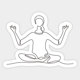 One Line Yoga Sticker